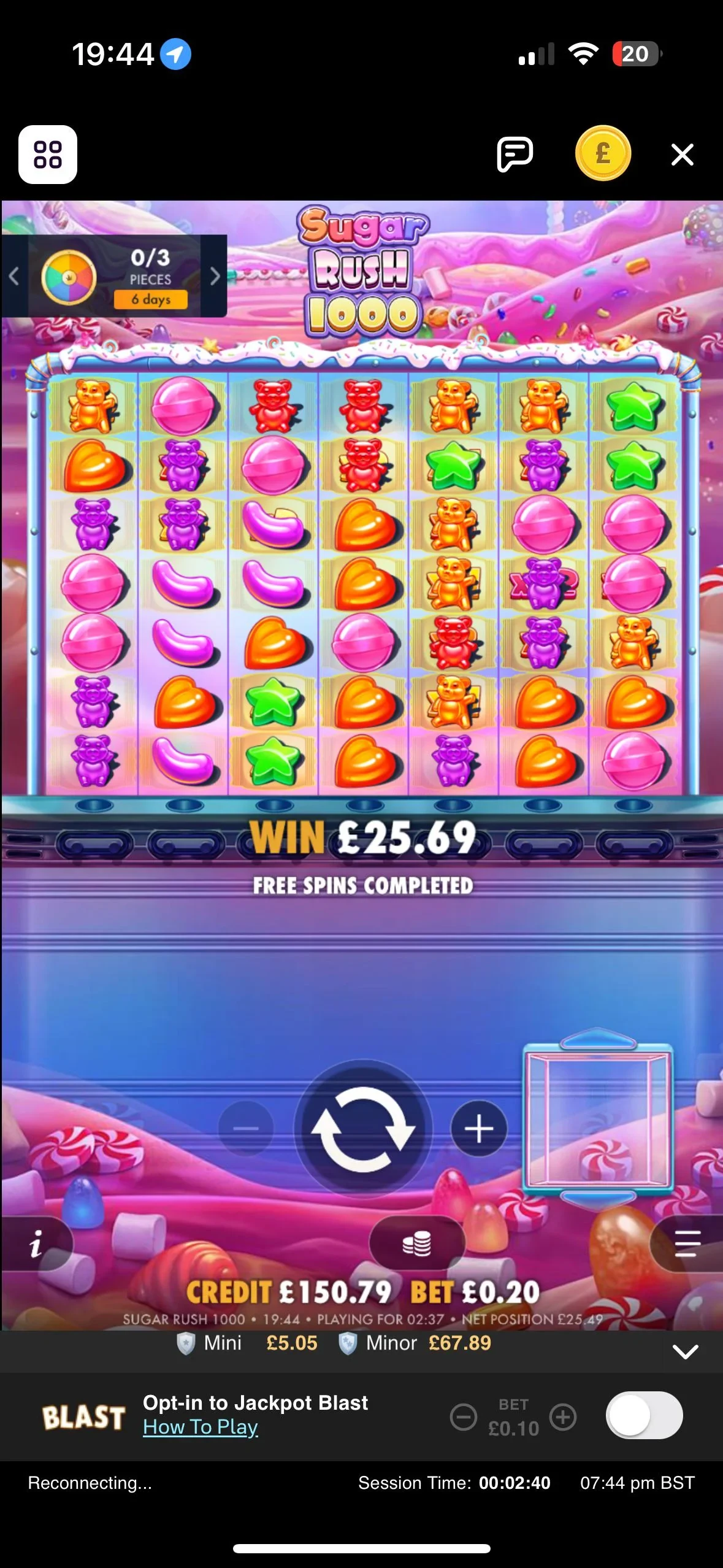 Funcția Free Spins în Sugar Rush 1000 Slot